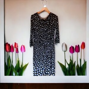 White House Black Market Geometric Pencil Dress Womens Size 8 Block Pattern.